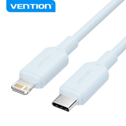 Cable USB-C vers lightning IPHONE 27W 3A BLEU CLAIR 1m