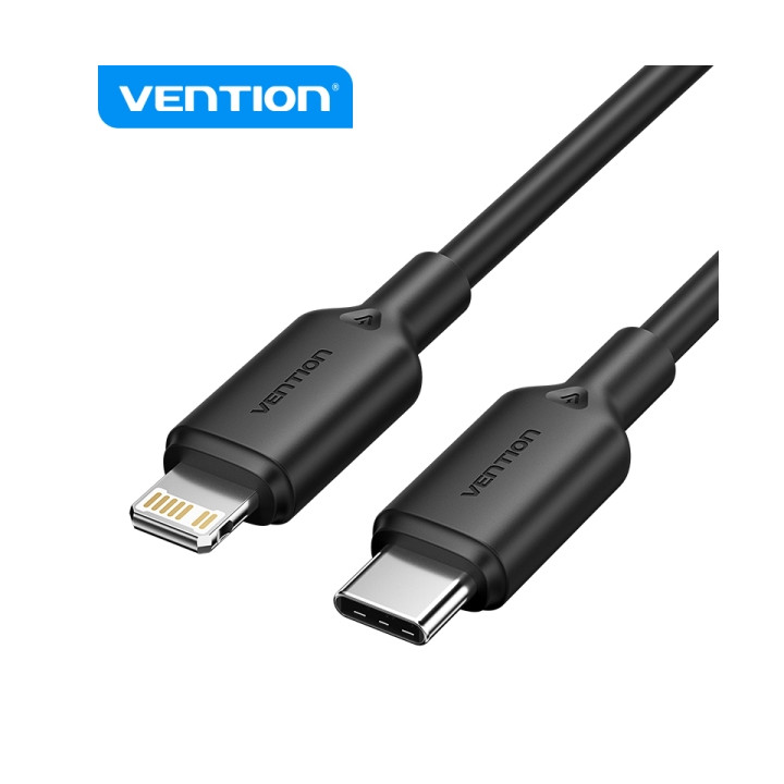 Cable USB-C vers lightning IPHONE 27W 3A NOIR 1m