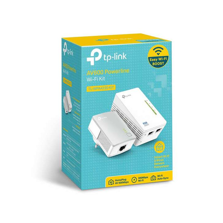 Cpl courant porteur 1 filaire + 1 WIFI TPLINK TL-WPA4220kit AV600 pack de 2