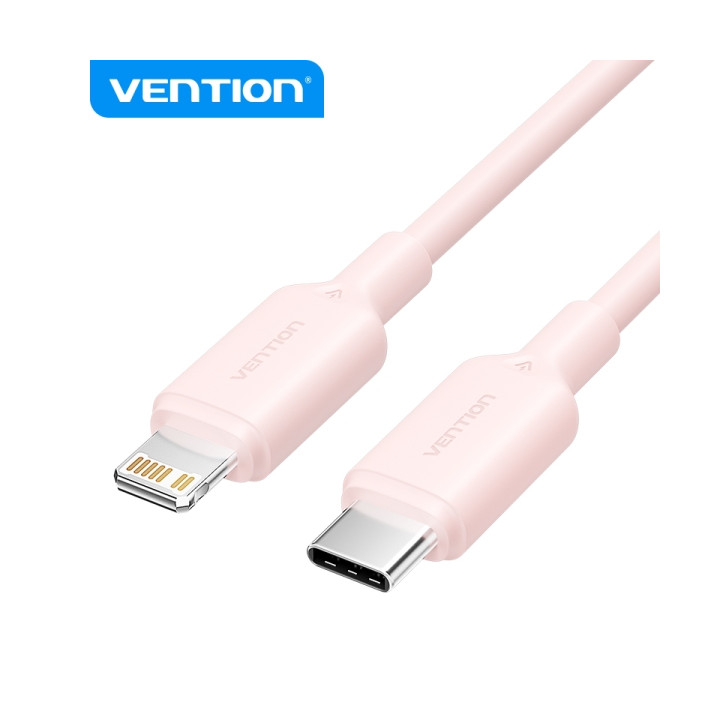 Cable USB-C vers lightning IPHONE 27W 3A ROSE 1m