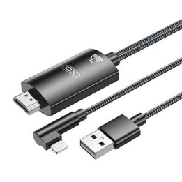 Cable LIGHTNING vers HDMI + alimentation en usb  2k 1080p 1.8m