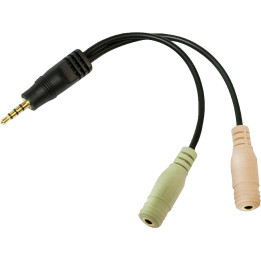 Adaptateur audio 3.5mm micro casque M vers 2 x F 3.5mm micro + F haut parleur