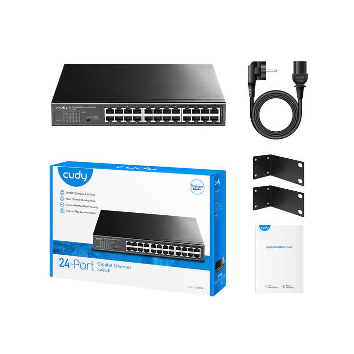 Switch 24 ports 10/100/1000  CUDY GS1024 metal rackable