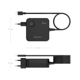 Chargeur universel USB-C 65w 5-19v PD3.0 AISEN cable 1.5m