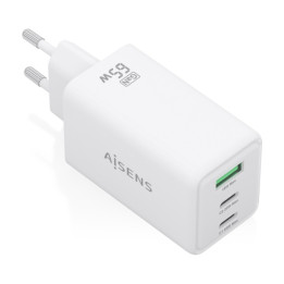 Chargeur telephone et PC portable  65W AISEN 2xUSB-C PD3.0 QC4.0  1xUSB-A  blanc
