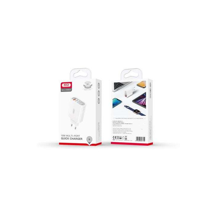 Chargeur telephone USB 4 ports 18w max 5V 3A blanc