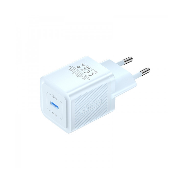 Chargeur telephone USB-C 20W  charge rapide bleu