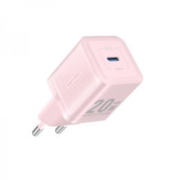 Chargeur telephone USB-C 20W  charge rapide rose
