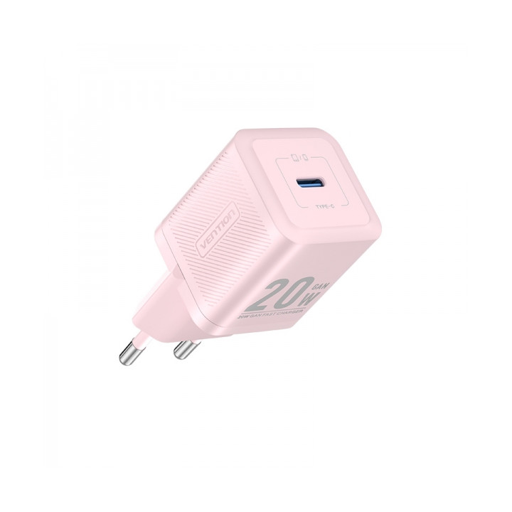 Chargeur telephone USB-C 20W  charge rapide rose