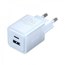 Chargeur telephone 2 ports   USB-A 30W  USB-C 30W chaque  charge rapide   BLEU