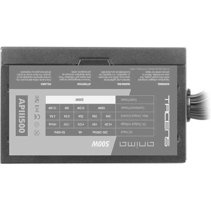 Alimentation 500w  vent 12cm 2 molex 2 sata efficacité 85%