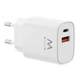 Chargeur telephone 2 ports   USB-A 30W USB-C 30W chaque charge rapide BLANC