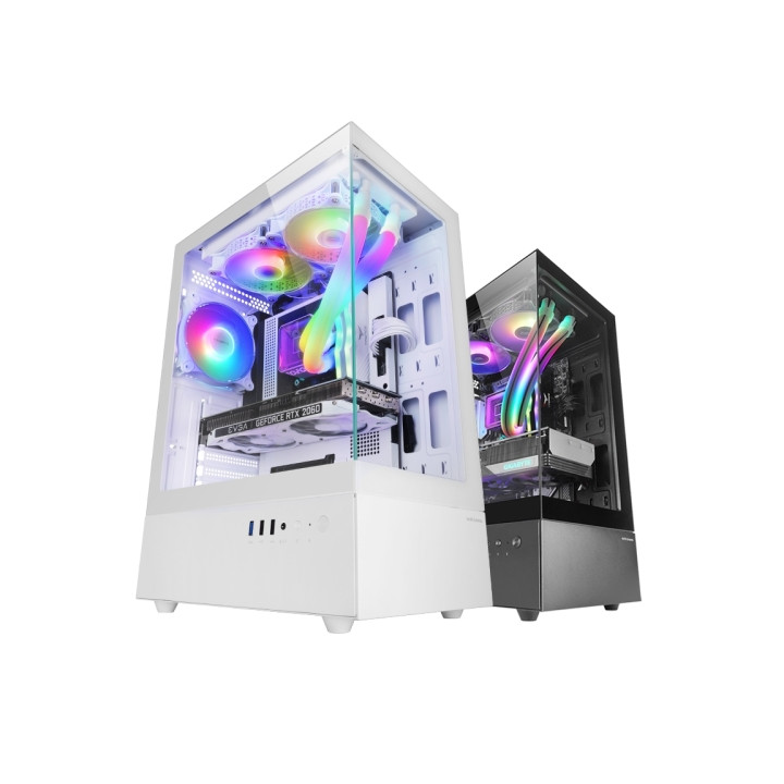 Boitier gamer MARS GAMING MC-X0 1 vent AQUARIUM NOIR