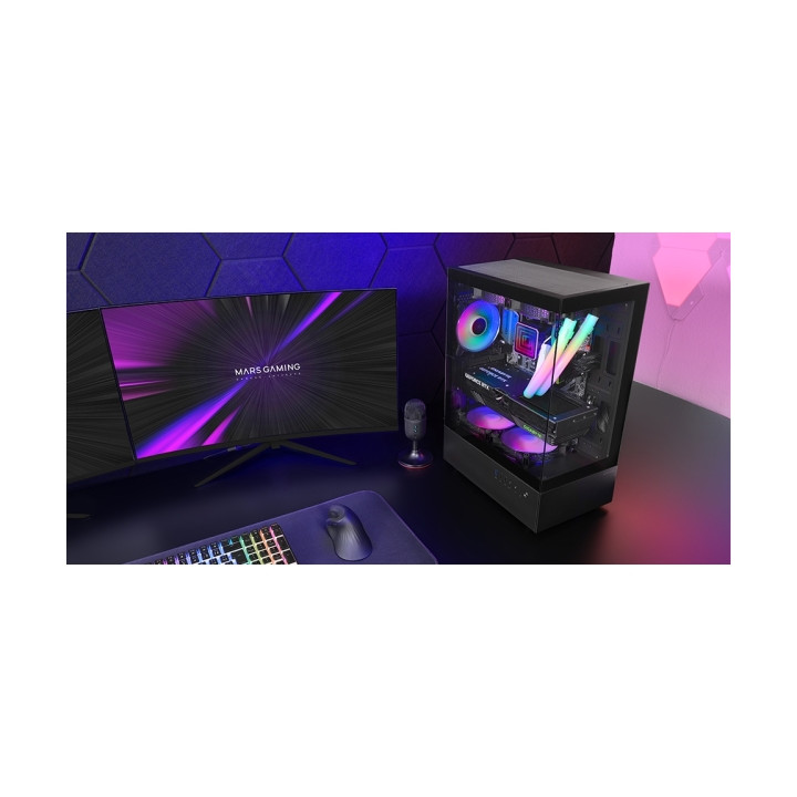 Boitier gamer MARS GAMING MC-X0 1 vent AQUARIUM NOIR