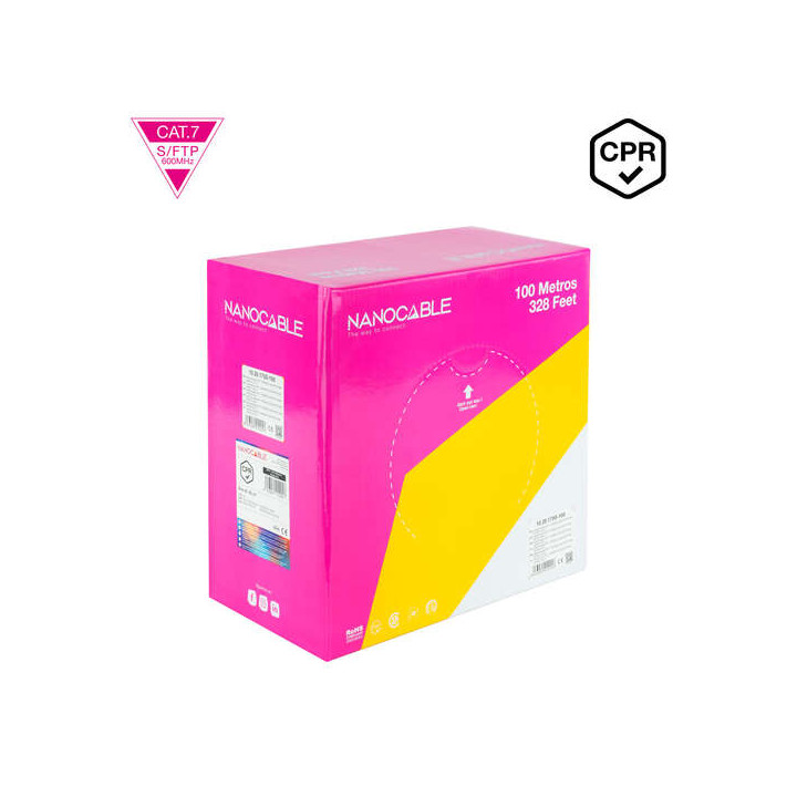 Câble réseau Cat 7 S/FTP LSZH PIMF 600 MHz Orange – rouleau 100 m