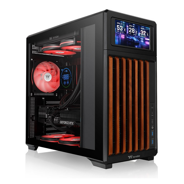 Boitier THERMALTAKE TR300WSavec ecran 6 pouces noir ATX