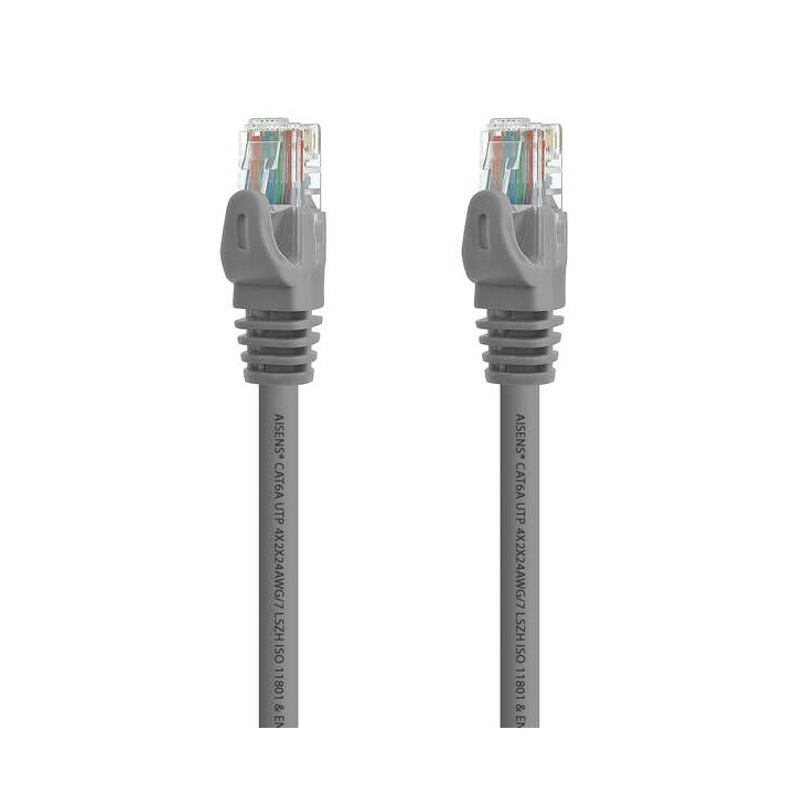 Cable RJ45 CAT 6a LSZH  500 MHz UTP AWG24 GRIS 3m