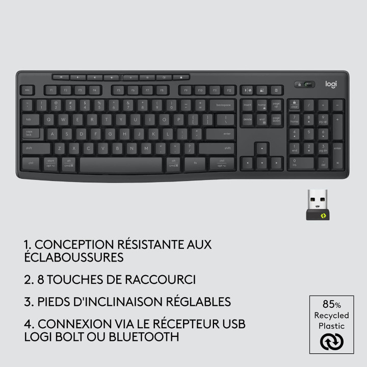 Ensemble clavier + souris Bluetooth Logitech MK370 | PC SARL
