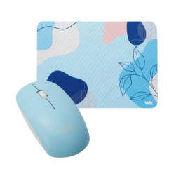 Tapis de souris + souris sans fil We Pop Bleu | PC SARL
