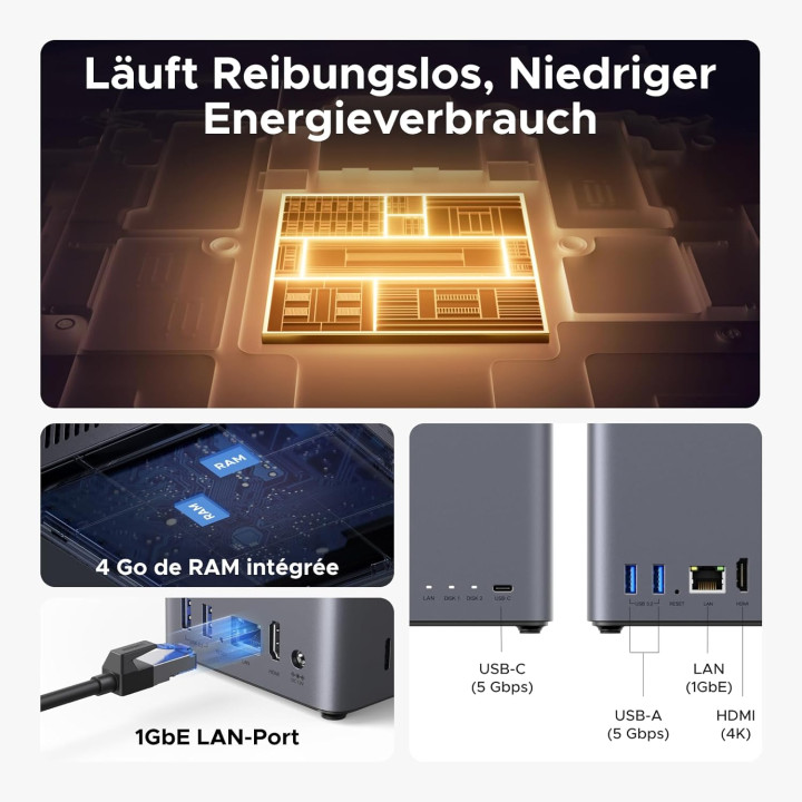 NAS UGREEN DH2300 2 baies max 60T