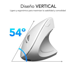 Souris verticale Subblim sans fil Bluetooth blanche | PC SARL