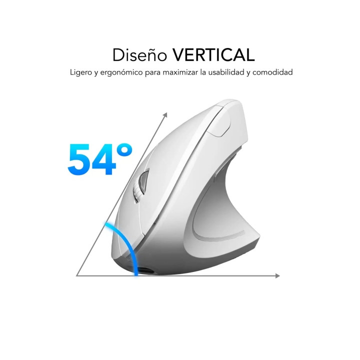 Souris verticale Subblim sans fil Bluetooth blanche | PC SARL