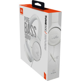 Casque filaire JBL Tune 500 blanc avec micro – jack 3,5 mm