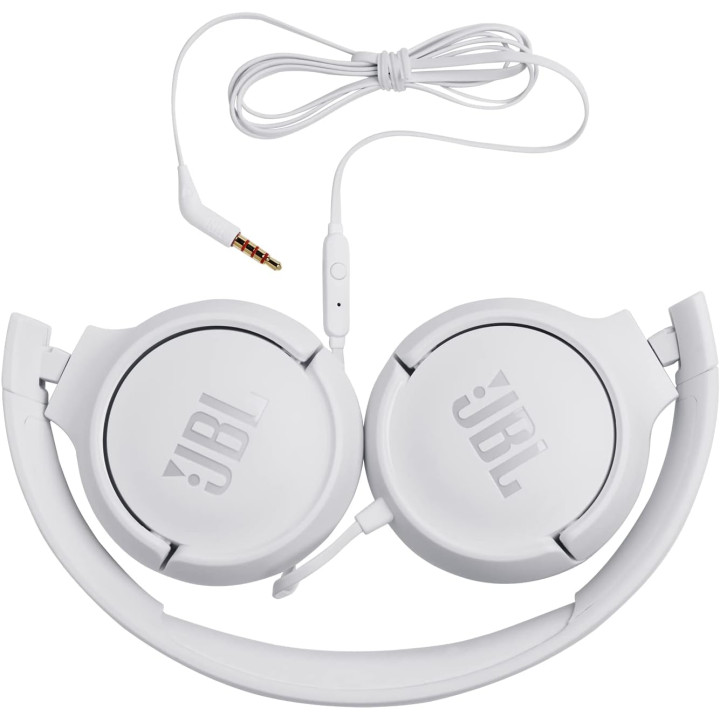 Casque filaire JBL Tune 500 blanc avec micro – jack 3,5 mm