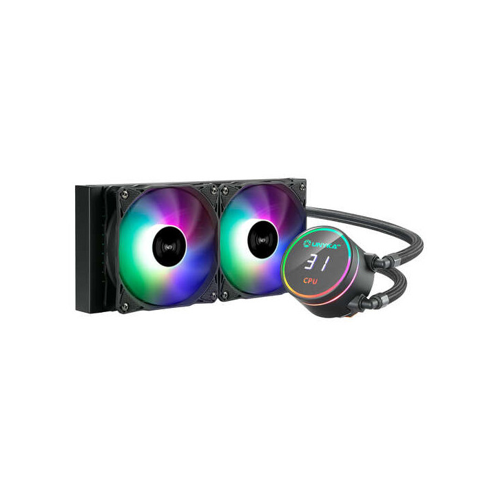 Refroidissement liquide UNYKACH Aquast 240 vent 2x120mm ARGB affichage Temp 250w