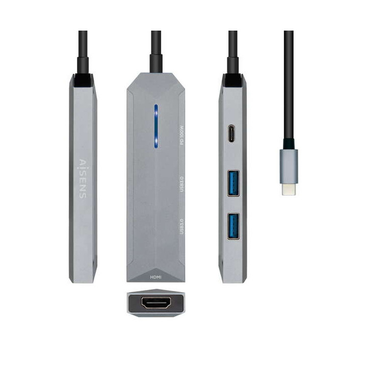 Hub USB-C 4-en-1 HDMI 4K, 2 USB, USB-C PD 100 W | PC SARL