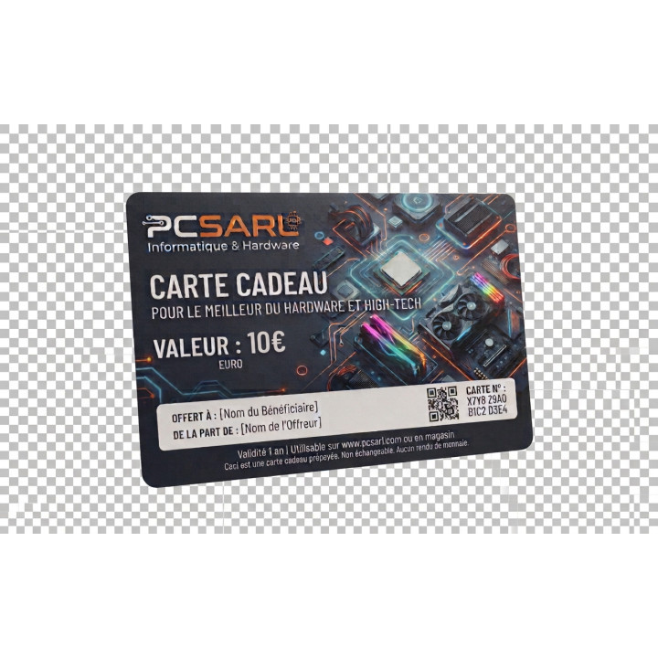 Carte cadeau PC SARL 10 € – valable 18 mois | PC SARL