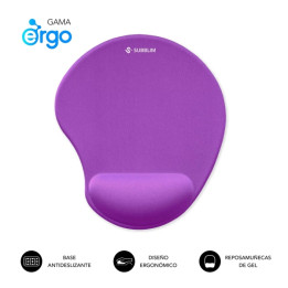 Tapis de souris ERGONOMIQUE - repose poignet noir sillicone  violet