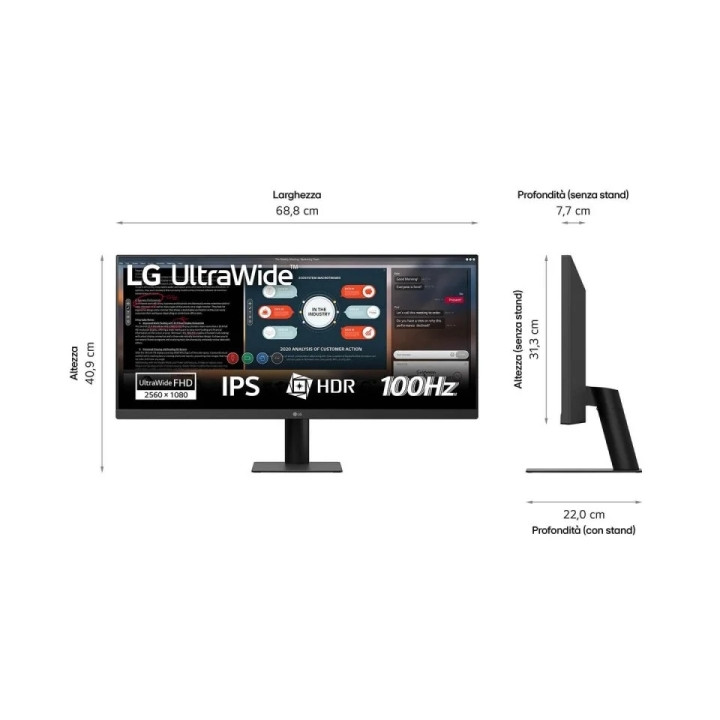 29LG 29U511A-B 2560x1080 21:9 IPS 100hz hdmi display port vesa