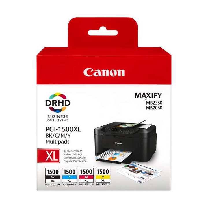 PACK 4 cartouches ORIGINALES PGI1500XL couleurs et noire.