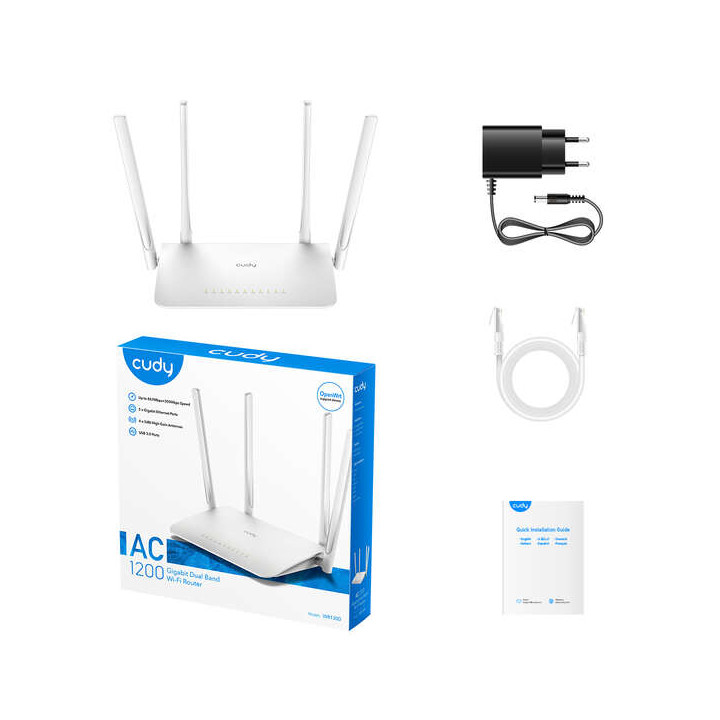 Point d acces wifi CUDY WR1300 AC1200 4 ports 4 antennes