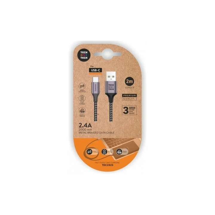 Cable USB vers USB-C 2.4A - 3A 2m