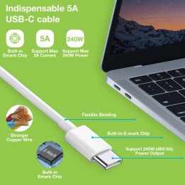 Cable USB-C vers USB-C 1m 5A 240w