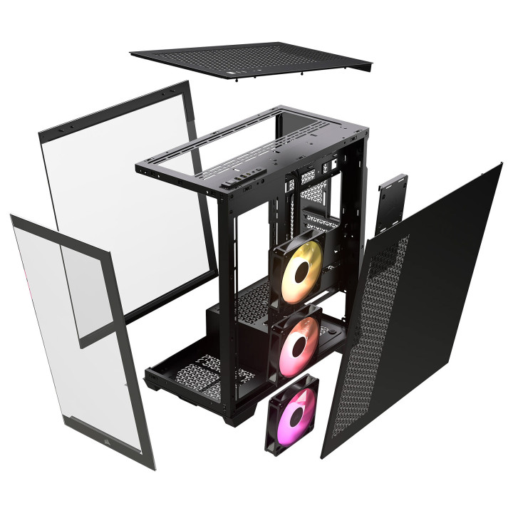 Boitier CORSAIR 3500X RS-R ARGB  noir ATX panoramique
