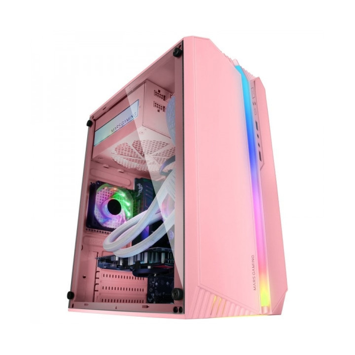 Boitier MARS GAMING MC-S1 argb fenetre ventilateur mATX mini ITX ROSE