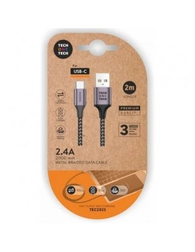 Cable USB vers USB-C 2.4A - 3A 2m