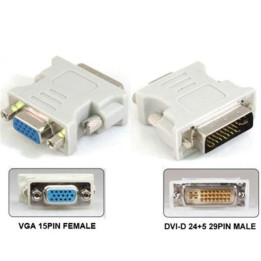 Adaptateur DVI-A Male vers SVGA HD15-Femelle 12+5