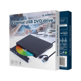 Graveur lecteur DVD CD Externe GEMBIRD  slim USB - USB-C