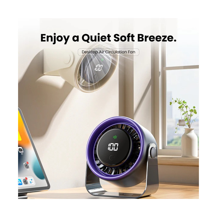 Ventilateur bureau BEIGE VENTION  max 2500t/mn batt 3000mha USB-C