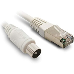 Cable RJ45 vers antenne Coaxial 9.5mm TV 2m
