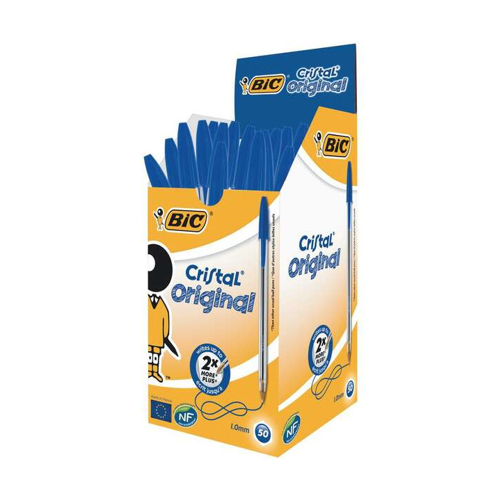 BIC stylo à bille cristal original  bleu  x50