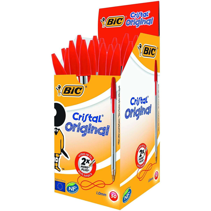 BIC stylo à bille cristal original rouge  x50