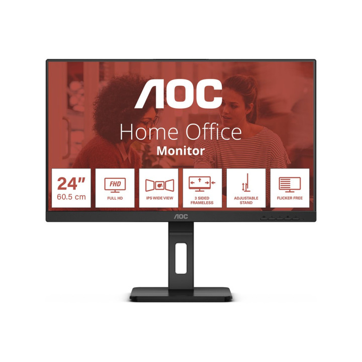 24 AOC 24E3QAF 23.6 75hz 4ms IPS HDMI VGA DISPLAY PORT HP reglable en hauteur