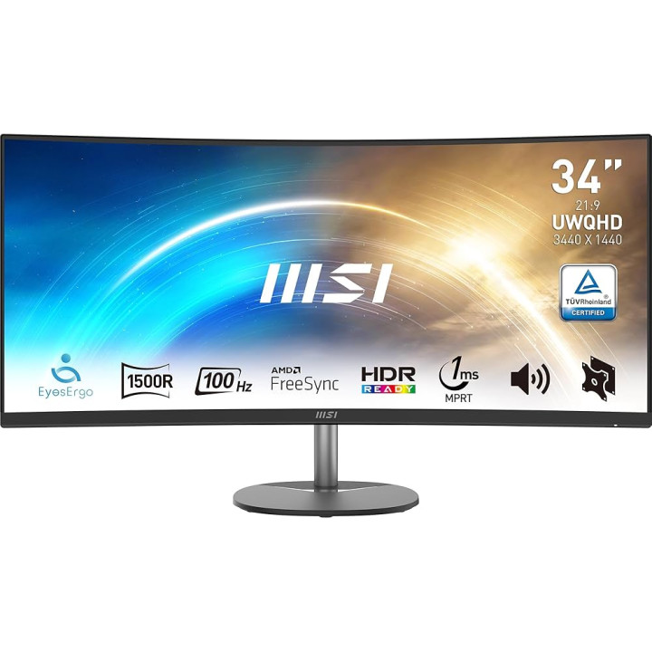 34 MSI PRO MP341  3440 x1440 100hz 1ms 21.9 hdmi DP vesa incurvé