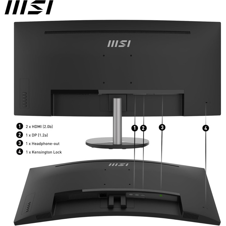 34 MSI PRO MP341  3440 x1440 100hz 1ms 21.9 hdmi DP vesa incurvé