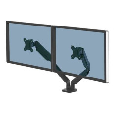 Support 2 ecrans FELLOWS 8042501  Bras porte-écran double Platinum Série noir